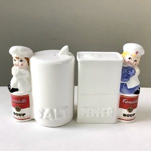 1996 Campbells Soup Salt & Pepper Shakers Set Collectible by Westwood Vintage